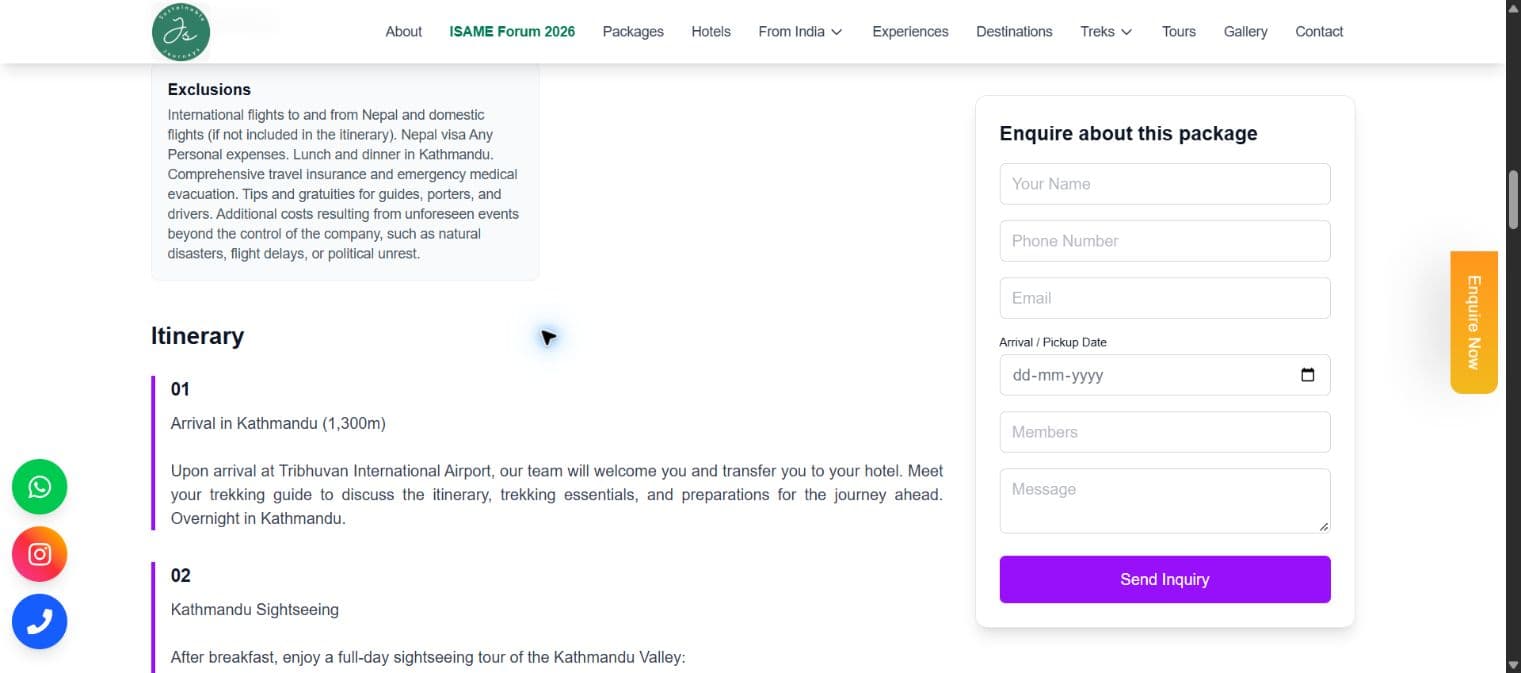 Everest Base Camp — itinerary and package enquiry