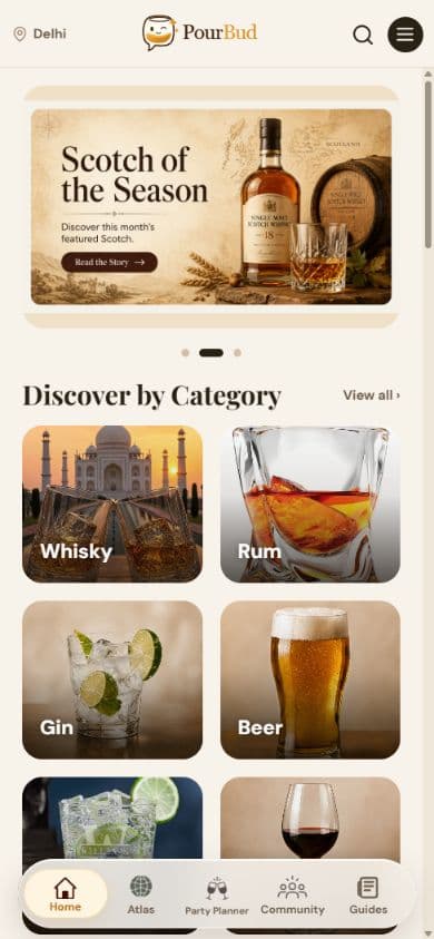 PourBud — bottle and category discovery