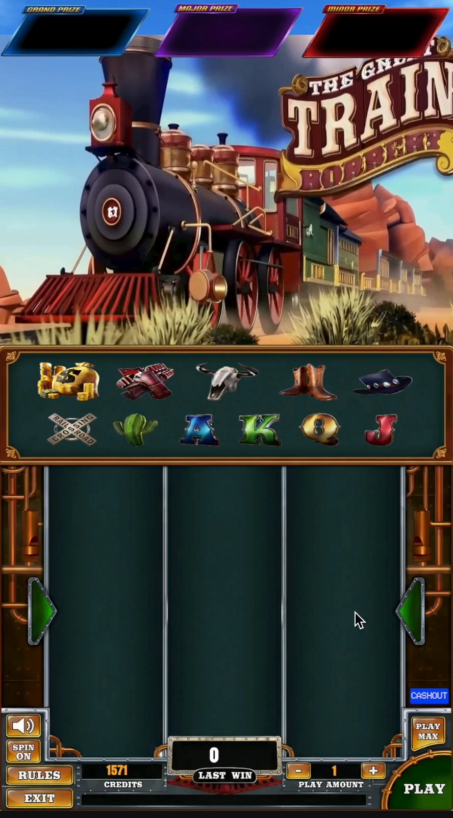 The Great Train Robbery - recorded theme screen