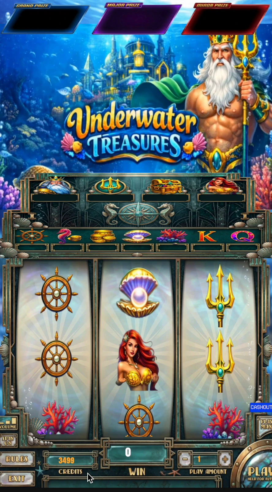 Underwater Treasures - recorded game interface