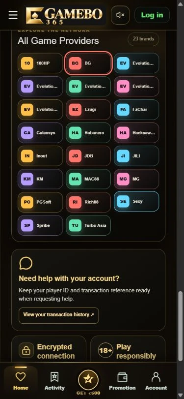 Gamebo365 — mobile provider directory