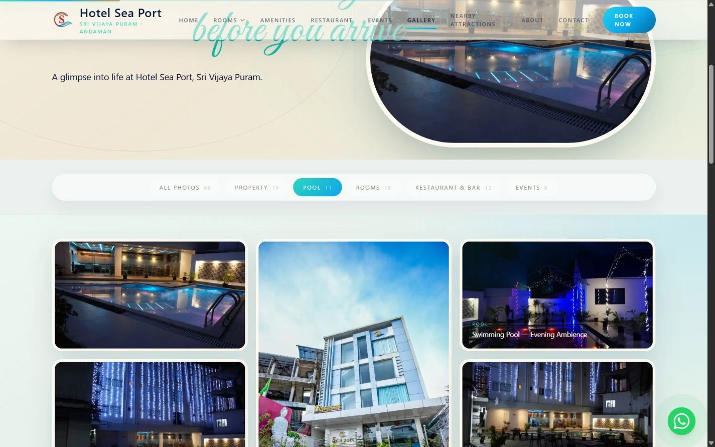 Hotel gallery — Pool filter selected