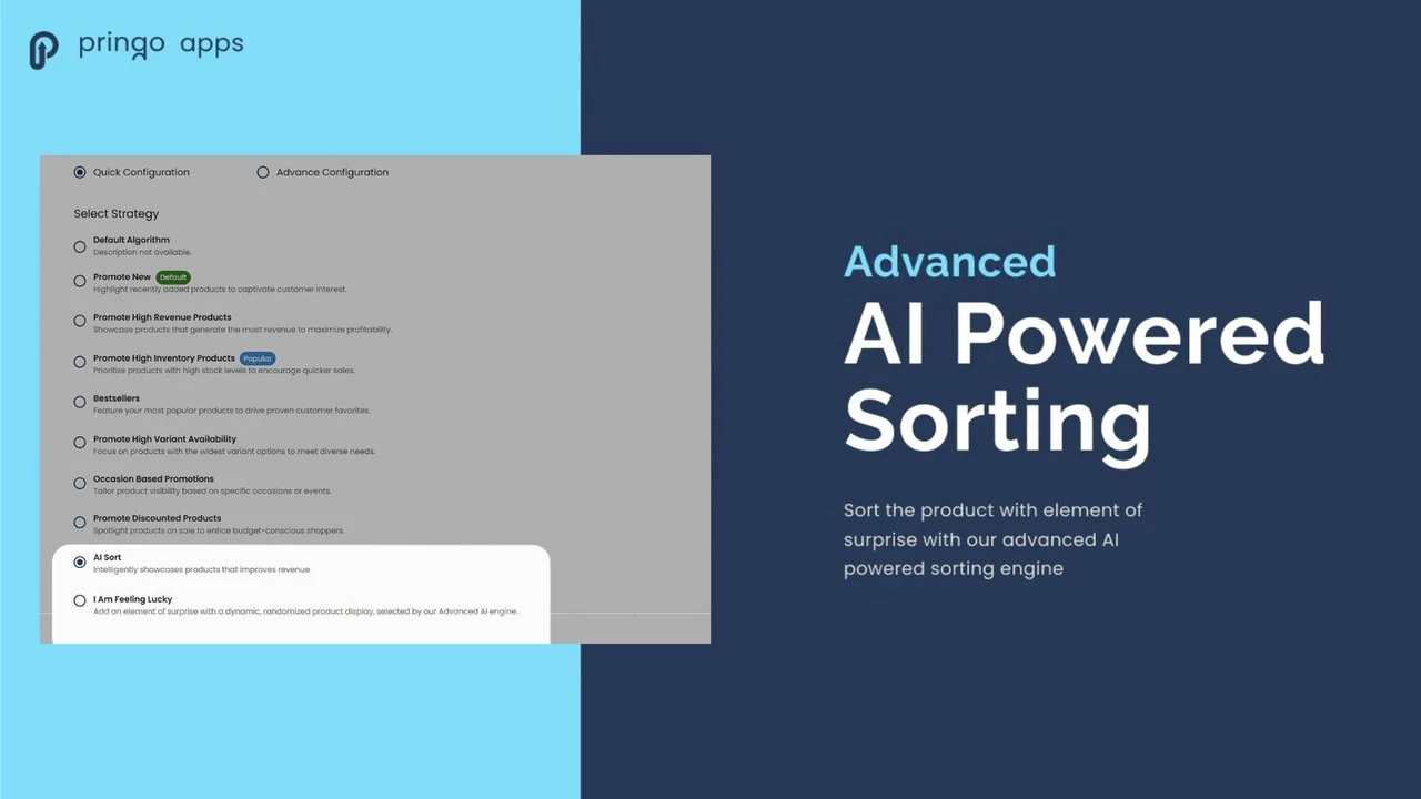 Official listing — AI Sort in the strategy selector
