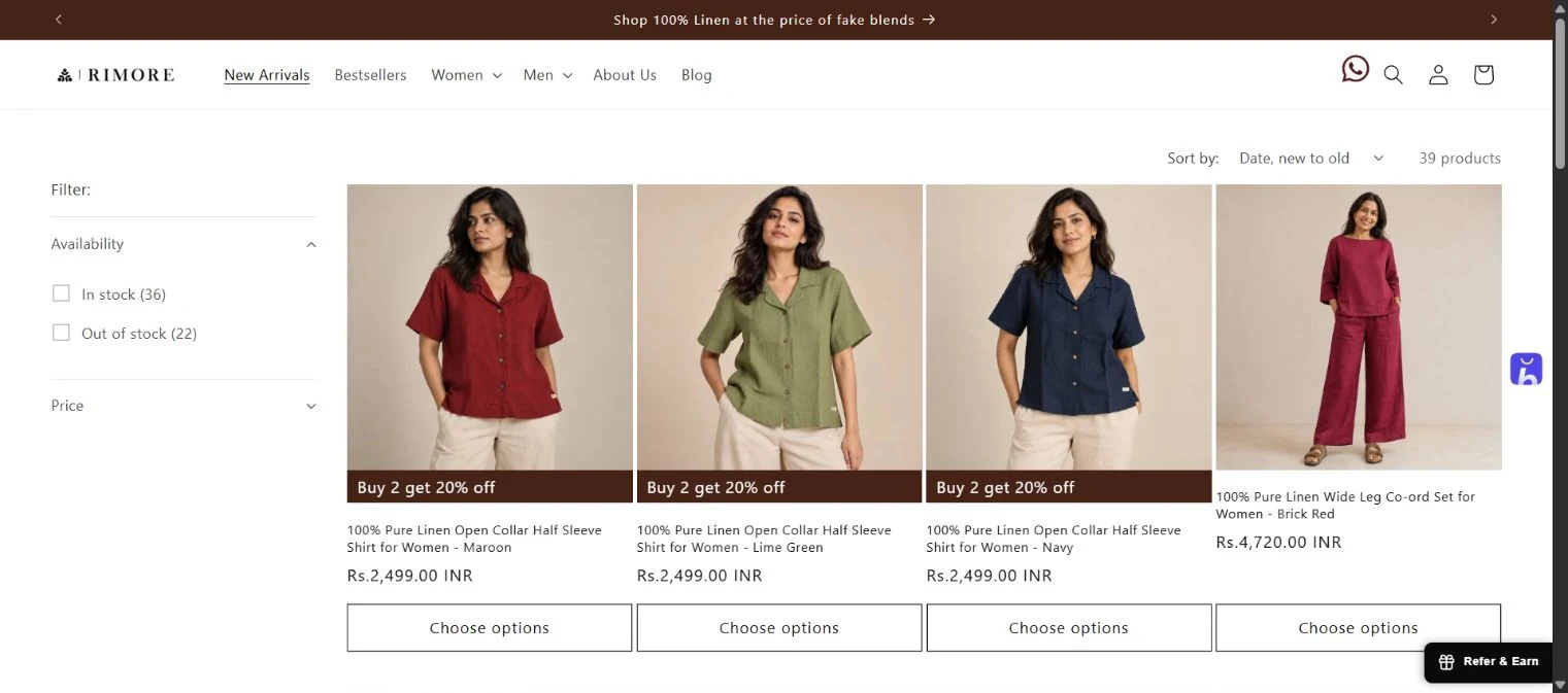 New arrivals — the live collection